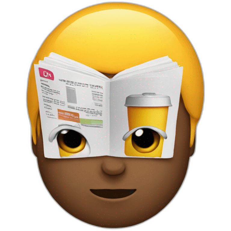 Black reading Food magazine  emoji