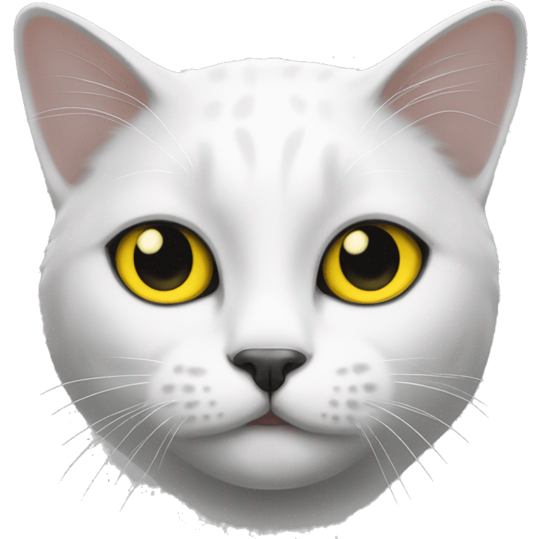 Black-and-white painted cat with yellow eyes emoji