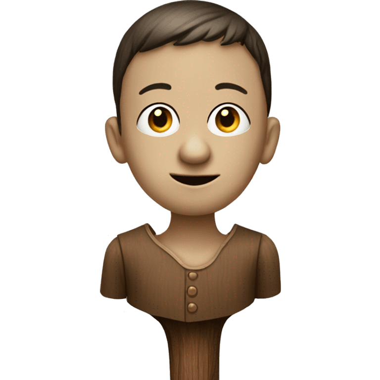 wooden puppet boy with long nose emoji