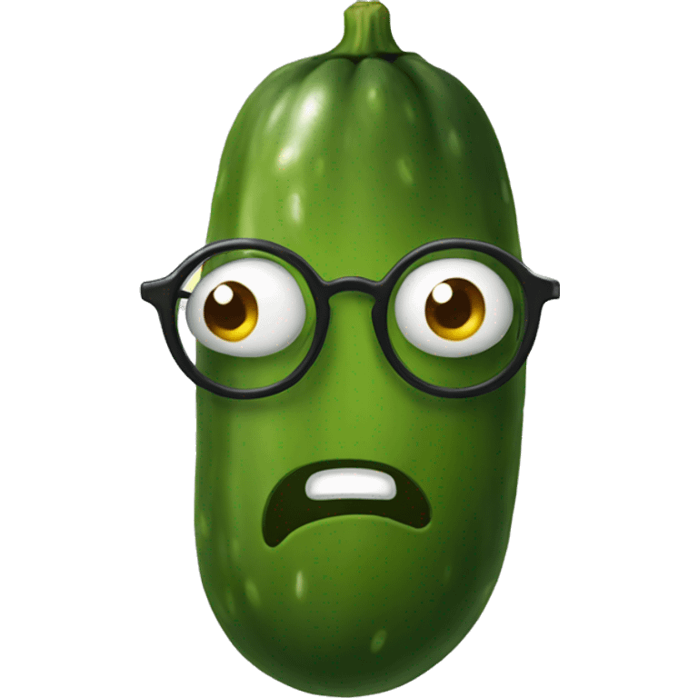 Pickle with eyes and glasses emoji