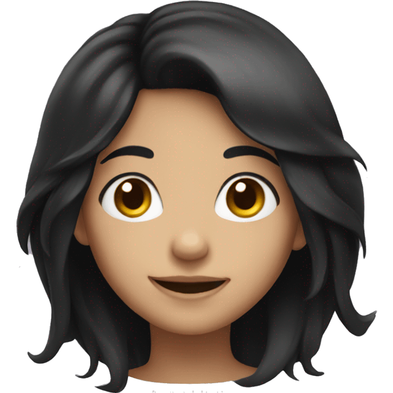 smiling girl with black hair emoji