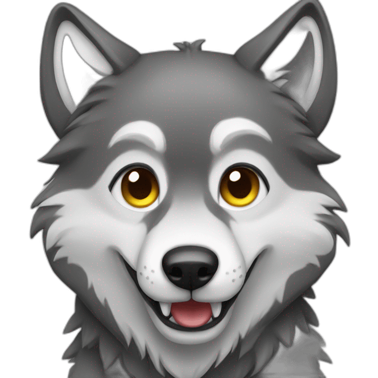 cute and friendly wolf emoji