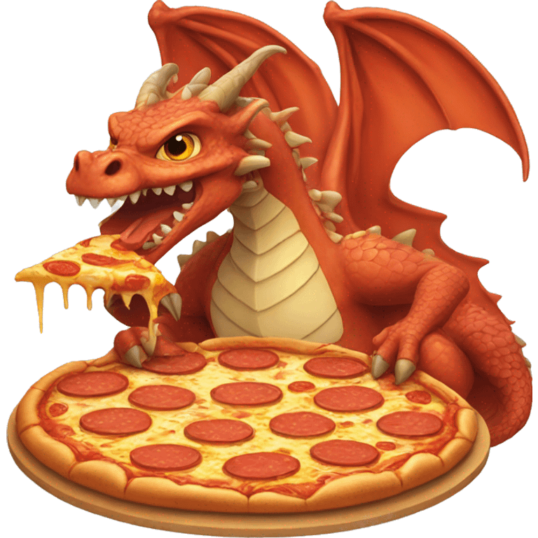 Dragon eat pizza  emoji