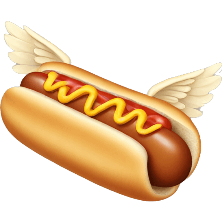 Hot dog with wings emoji