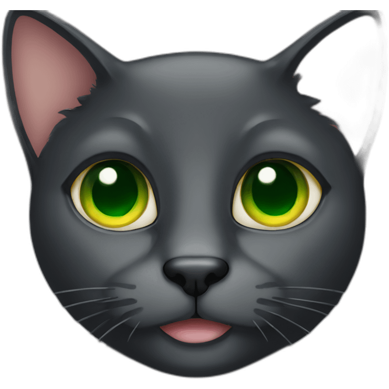 Black cat green eyes emoji