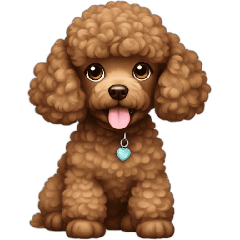 Poodle brown cute dog emoji