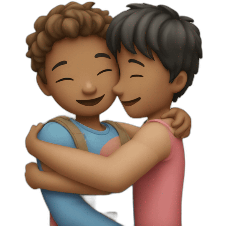 Boy and girl hug emoji