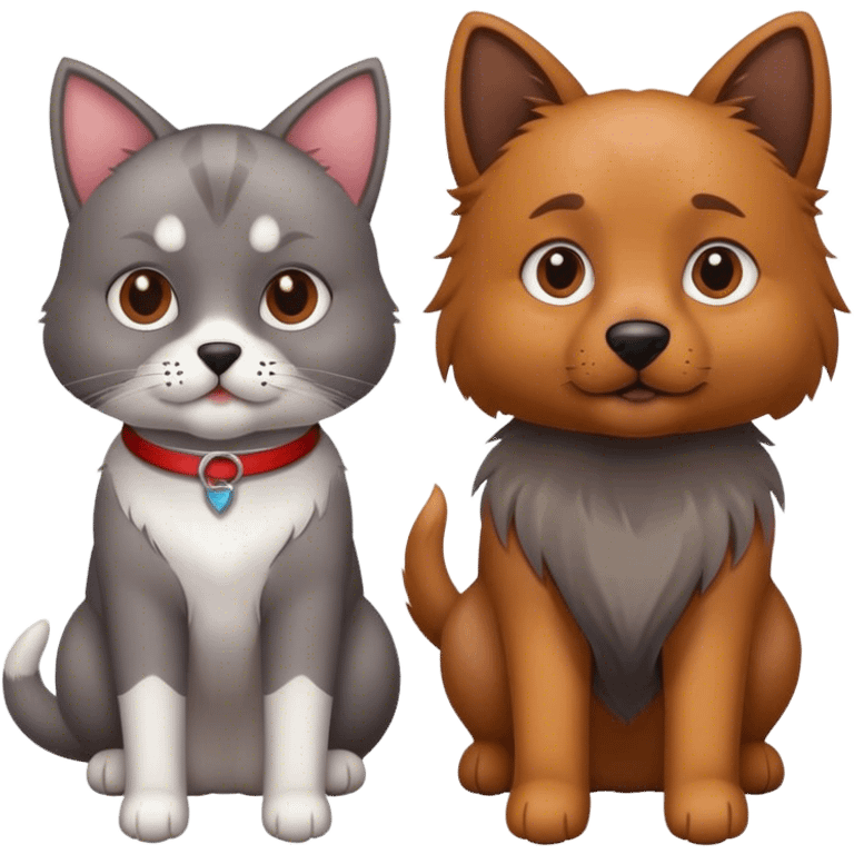 Dog and cat emoji