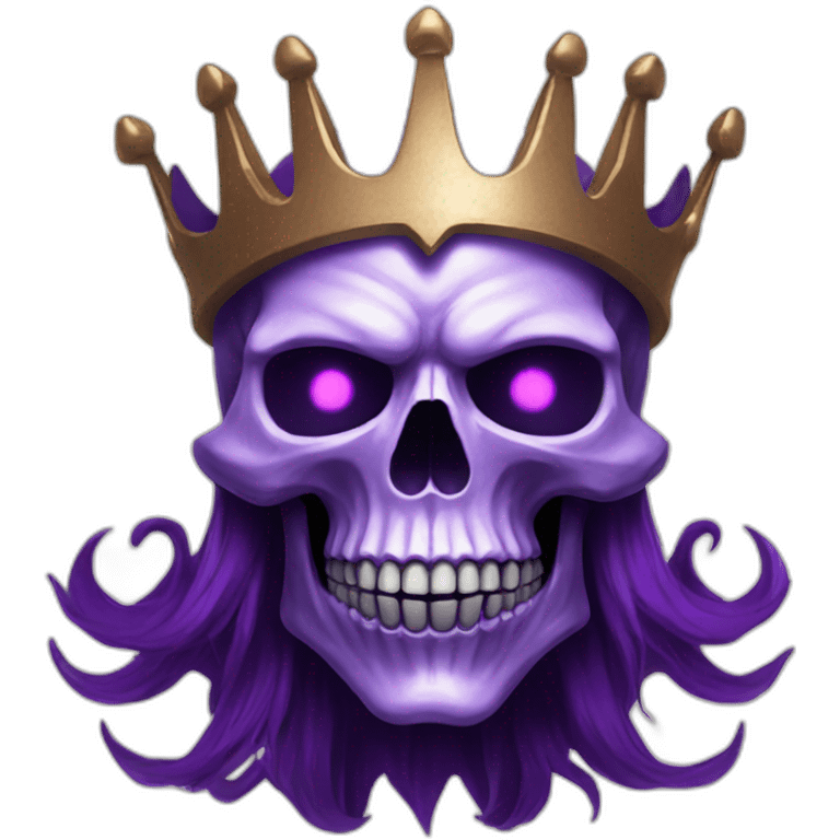 Skull king with a body with purple flame emoji