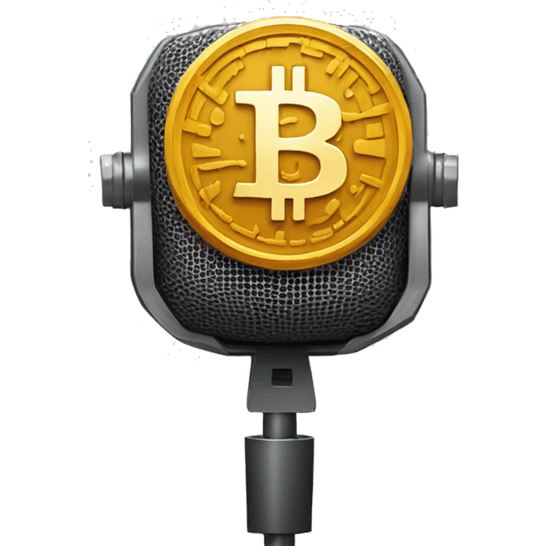 bitcoin in podcast microphone emoji