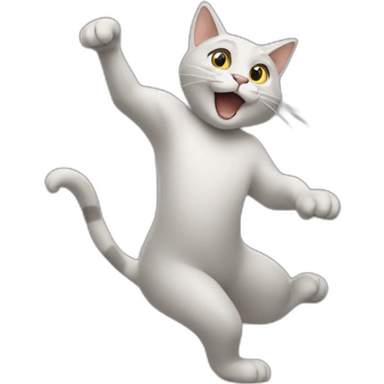 a cat dancing with a microsoft logo emoji