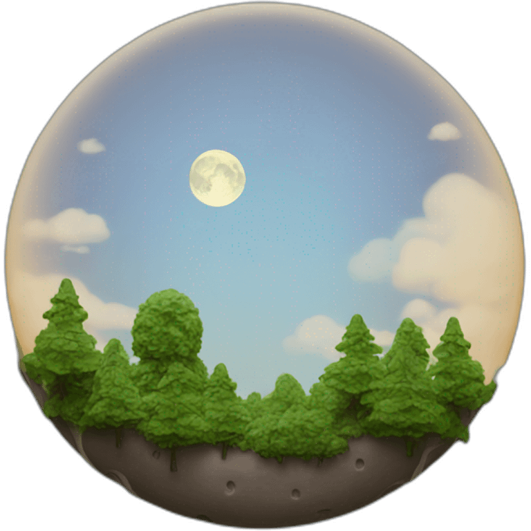 cheese moon over forest emoji