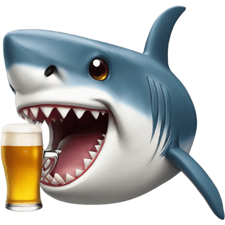 shark with beer emoji