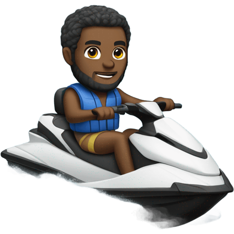 Lighter skin Moses on a jet ski emoji