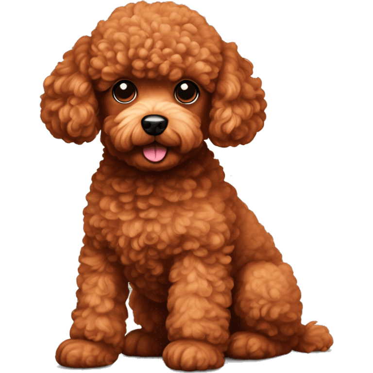 Create an emoji that is a red toy poodle and that is a puppy emoji