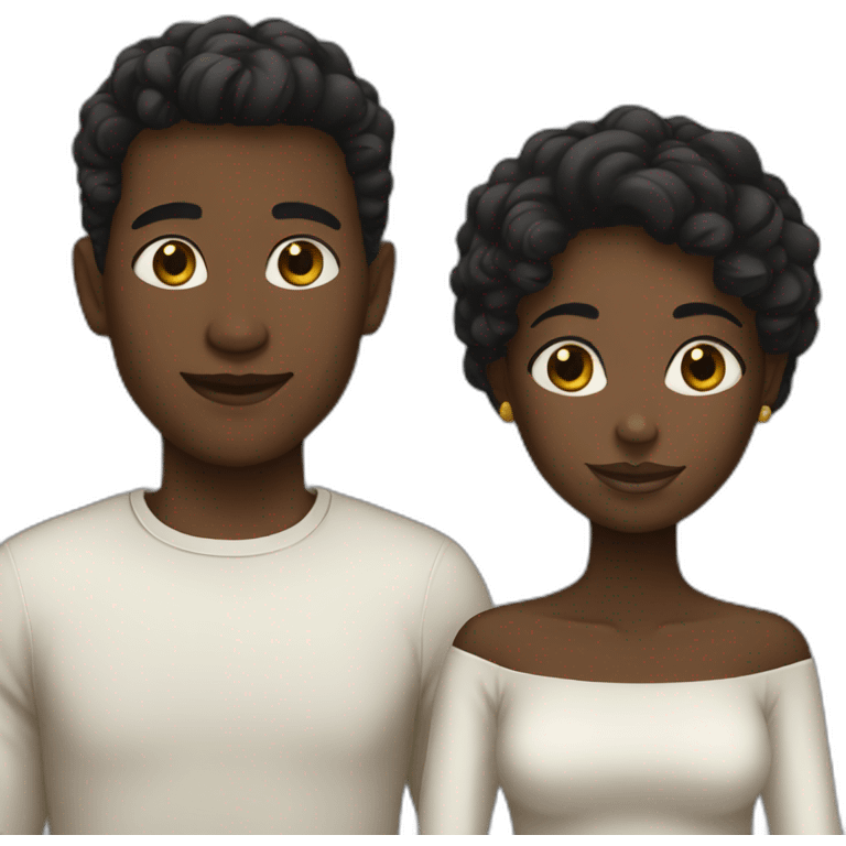 black girl white boy couple emoji