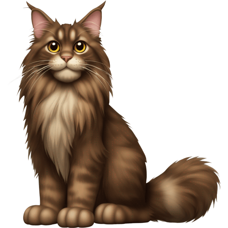 Brown Maine coon cat emoji