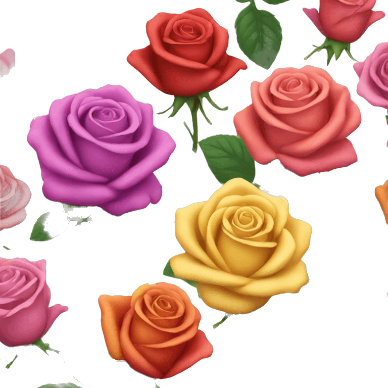 colourful roses emoji