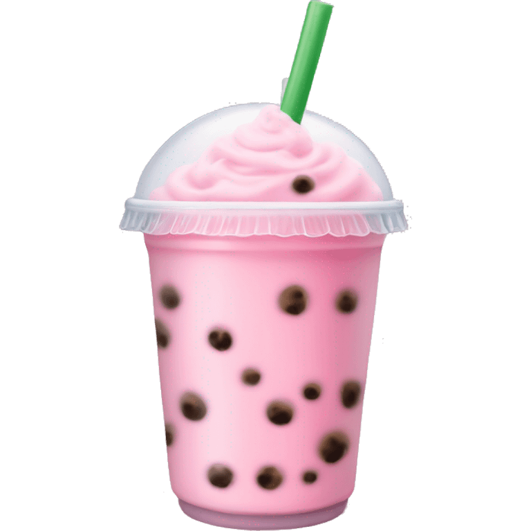 Bubble tea pink milk emoji