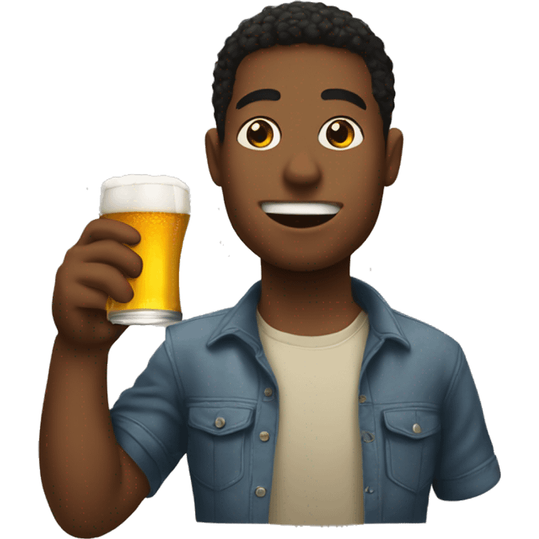 frat boy drinking beer emoji