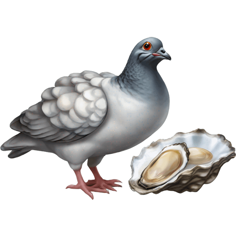 oyster eating pigeon emoji