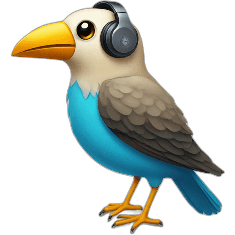 bird-with-earphone emoji