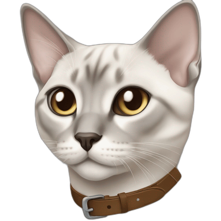 Blue Tabby Point siamese with brown collar emoji