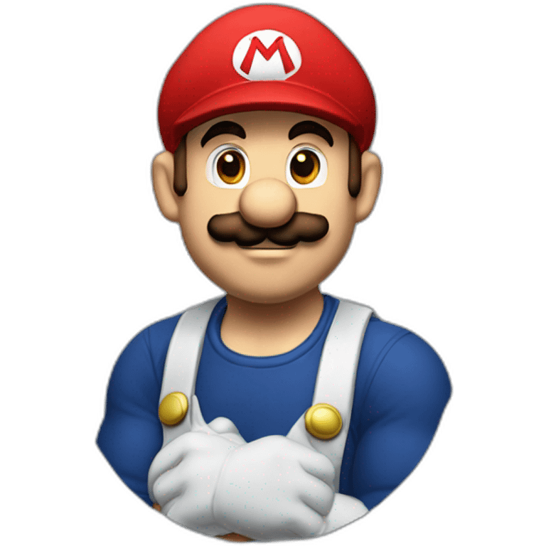 Super Mario avec une casquette des yankee emoji