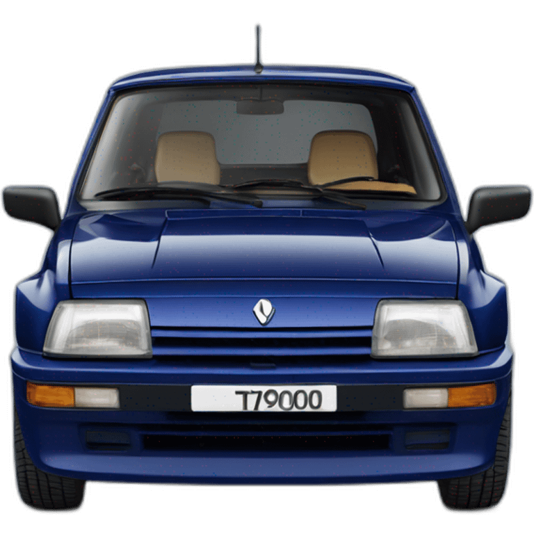 Dark blue Renault super 5 gt turbo emoji