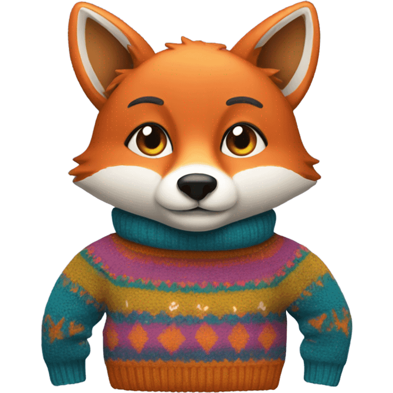 fox wearing sweater emoji