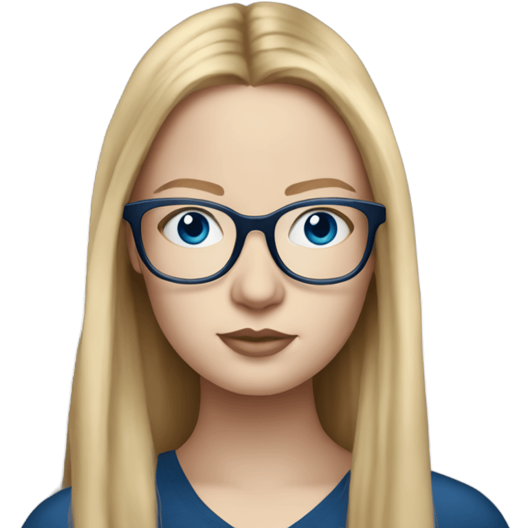 Realistic anna delvey blonde, blue eyes wearing glasses  emoji