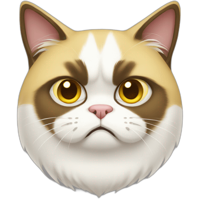 yellow and white grumpy cat emoji