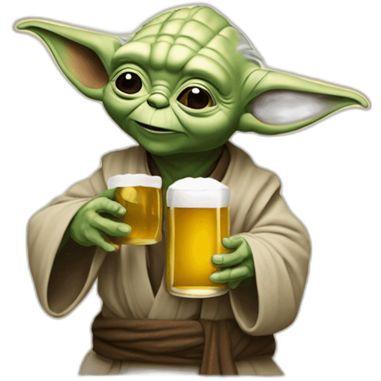 Yoda qui boit une bière emoji