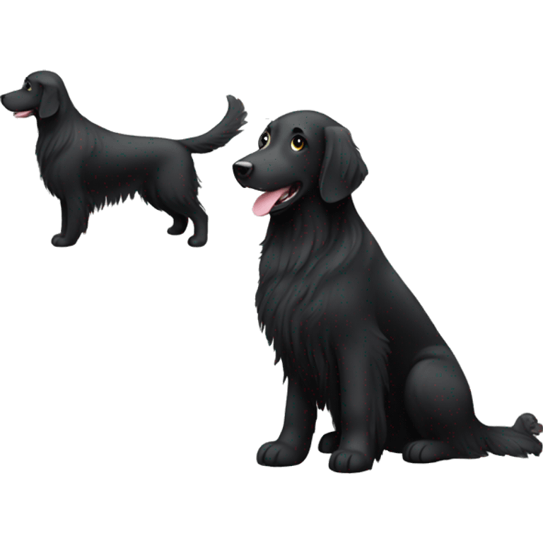 black flatcoated  retriever emoji