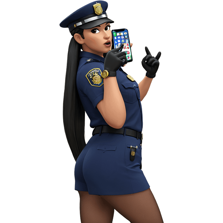 policewoman with smartphone in hand emoji