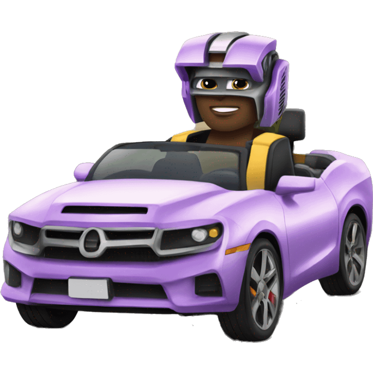 Transformer driving a cabrio emoji