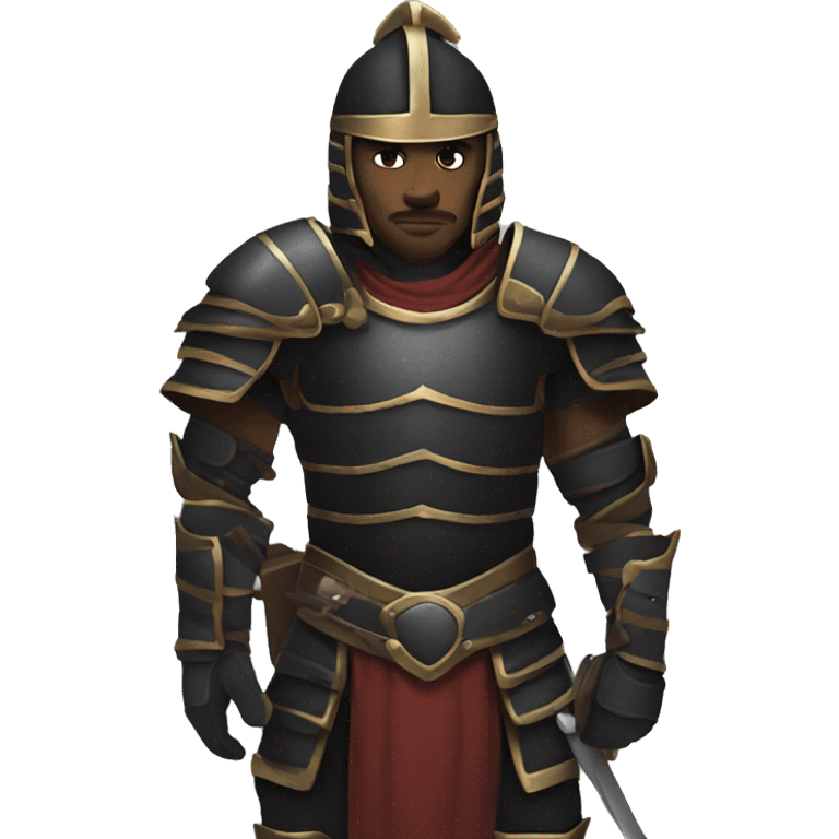 gladiator human in black armor rpg emoji