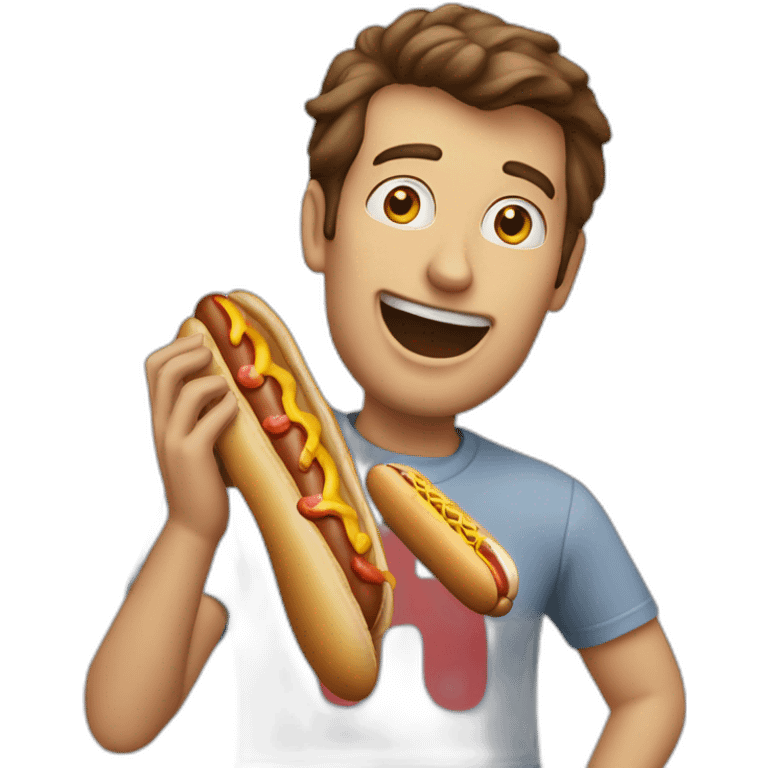 Alan Aisenberg eating a hot dog emoji