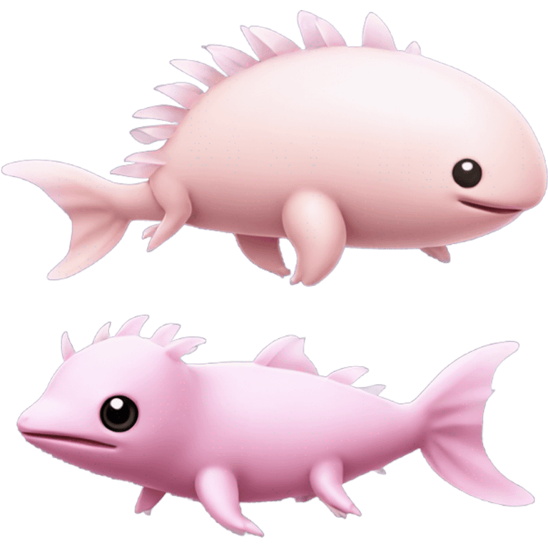 pink axolotl next to penguin emoji