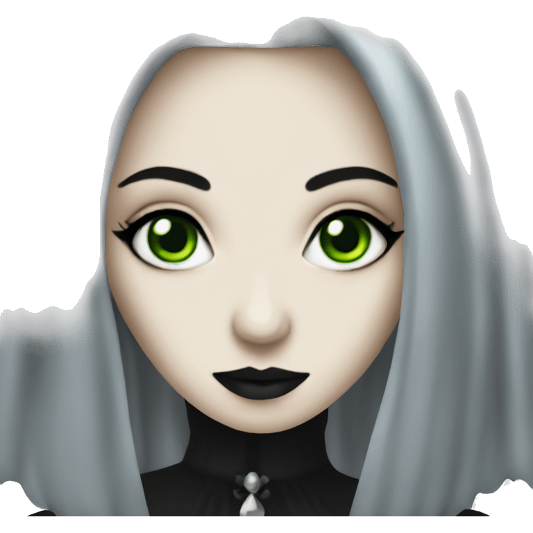 Goth lady with green eyes  emoji