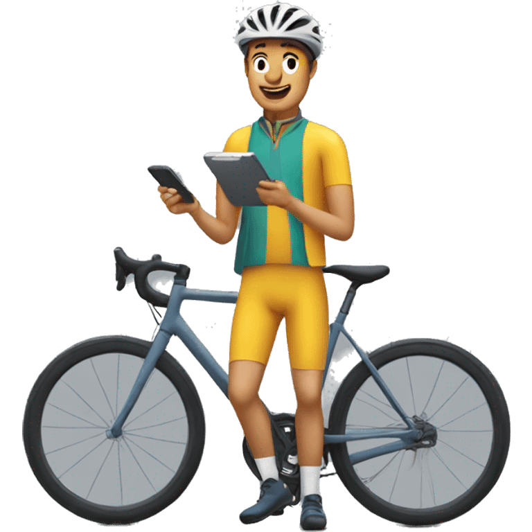 cyclist with calculator emoji