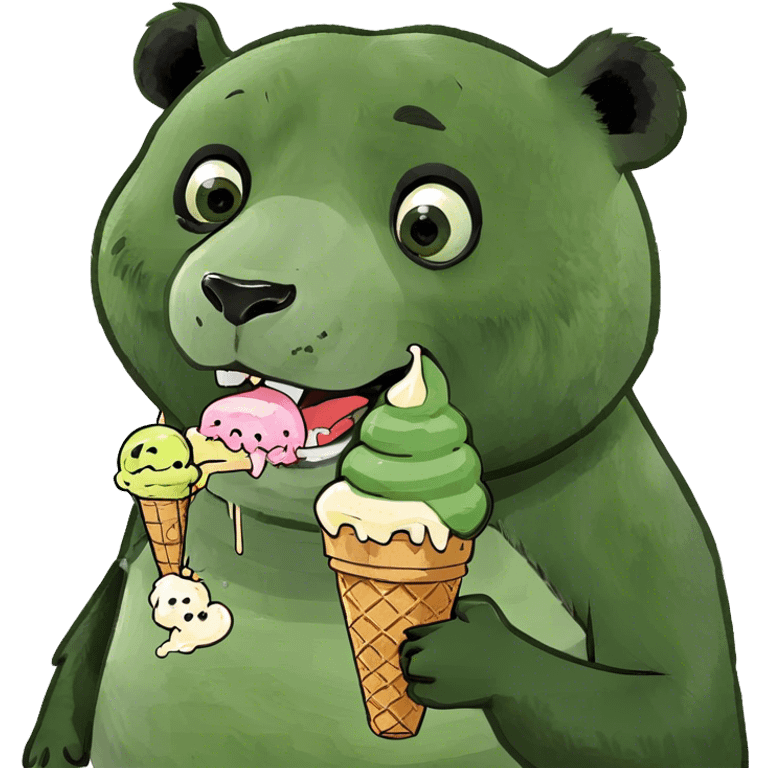 Panda eating ice cream emoji