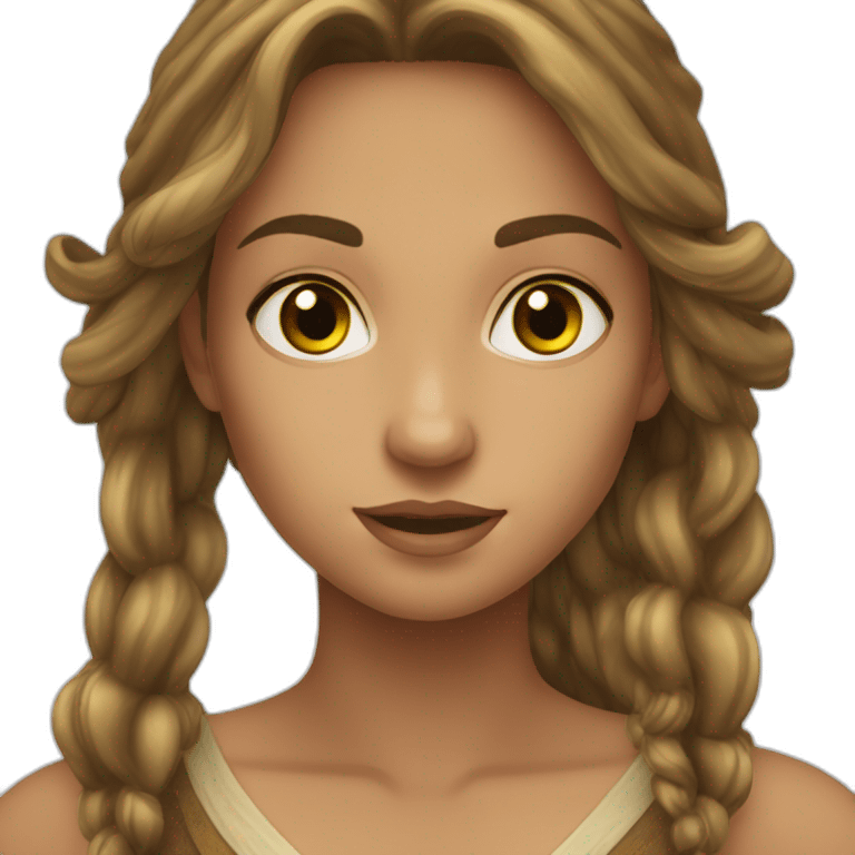 pirate woman long brown hair golden eyes tan skin emoji