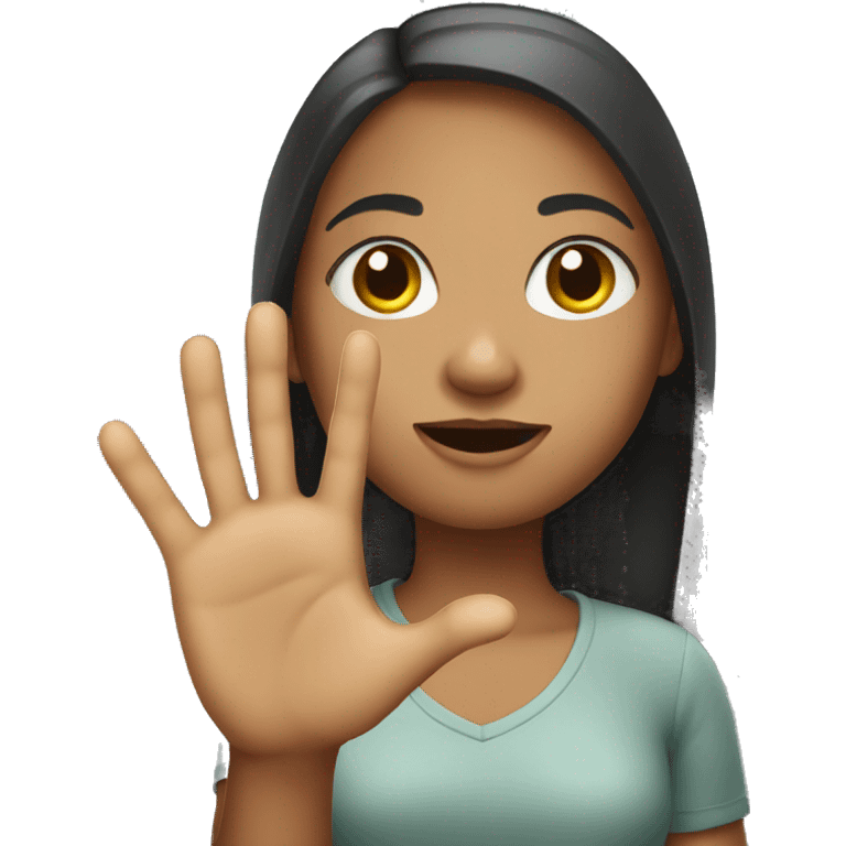 girl with hand emoji