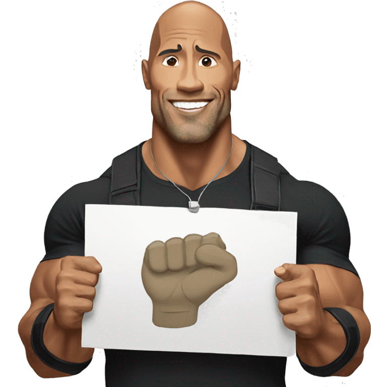 the rock holding sign emoji