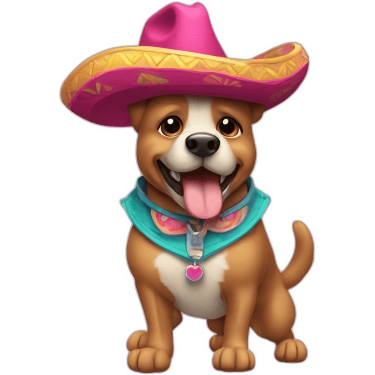 Perro con sombrero de baquero bailando  emoji