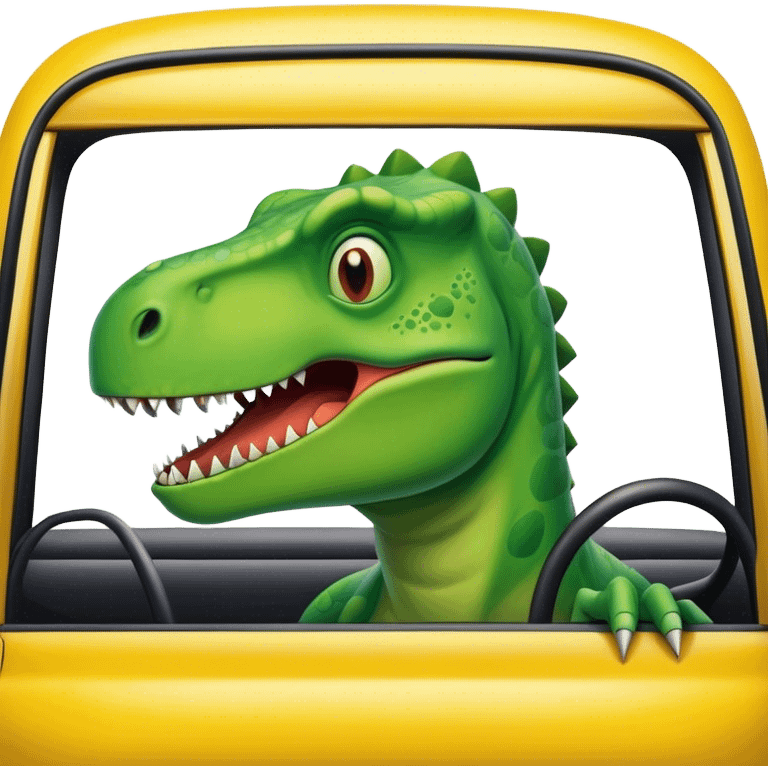 office dinosaur in a taxi emoji