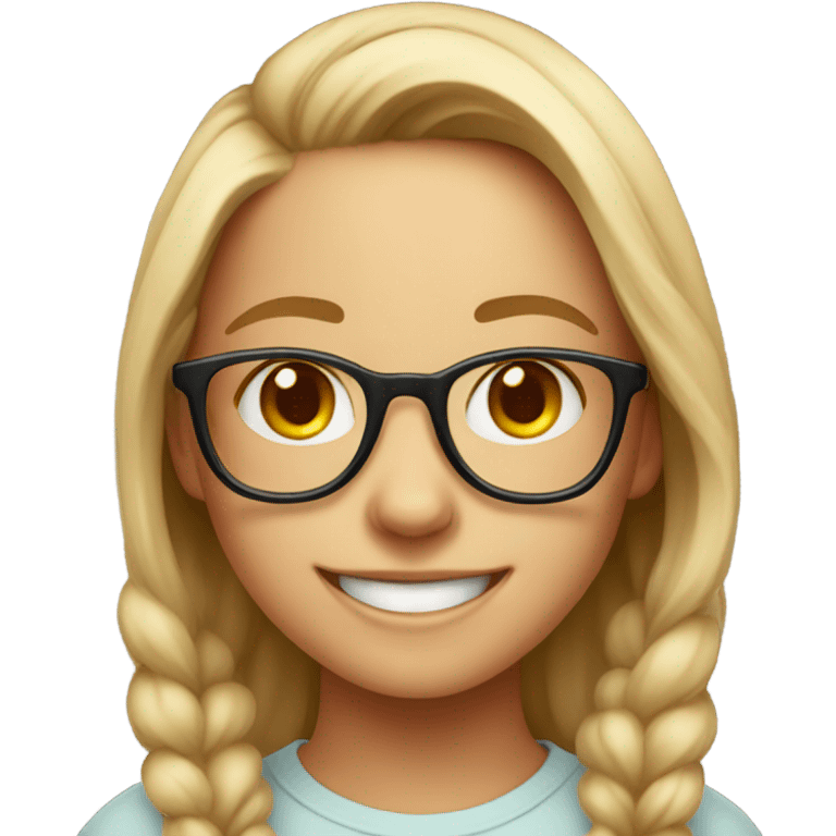 smiling girl with glasses portrait emoji