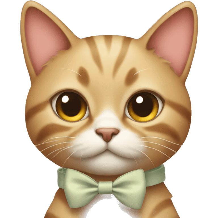 Cat wearing a bow emoji