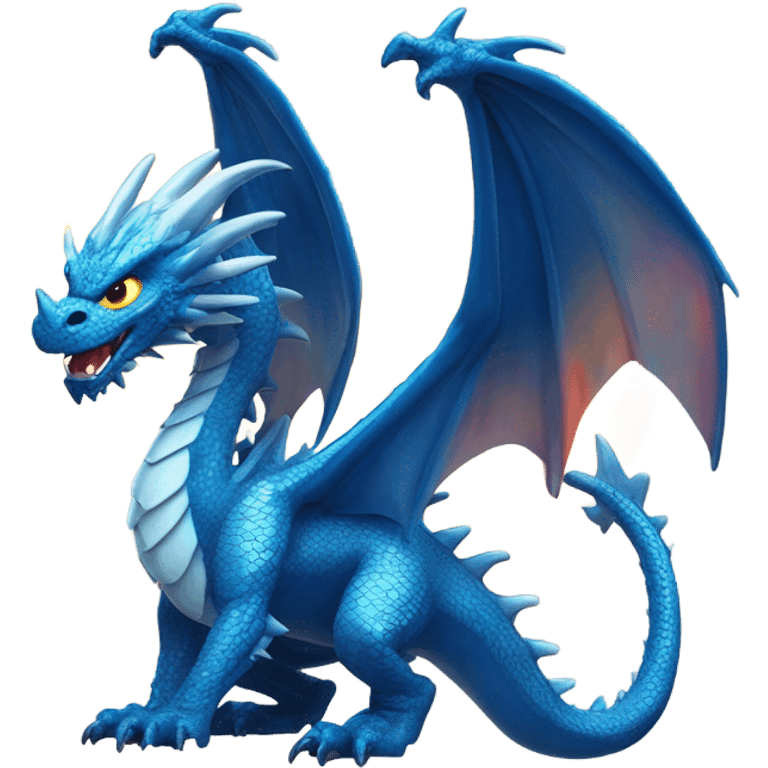 Blue dragon blowing fire emoji